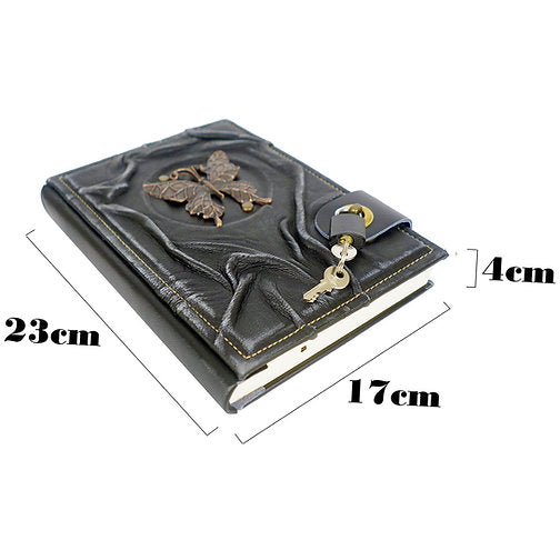 Fairy Butterfly Figured Locked Leather Journal